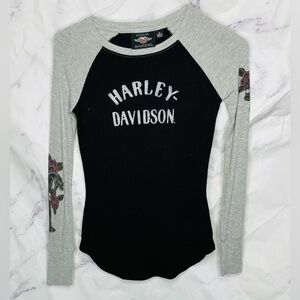 Women’s Harley Davidson long sleeve with free teal duck